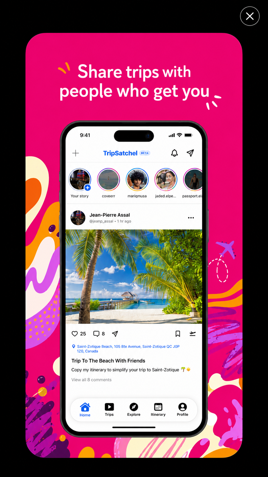TripSatchel share preview